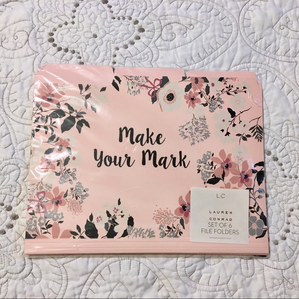 NWT LC Lauren Conrad Set of 6 File Folders